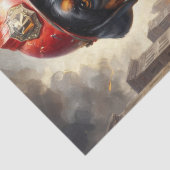 Rottweiler Hondenbrandweerman - Decoupage - Tissuepapier (Detail)