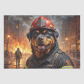 Rottweiler Hondenbrandweerman - Decoupage - Tissuepapier (Voorkant)
