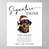 Rottweiler Hondenbruiloft Handtekening Drink Teken Poster (Voorkant)