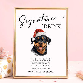 Rottweiler Hondenbruiloft Handtekening Drink Teken Poster