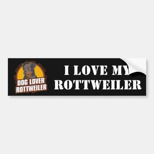 Rottweiler-Hondenliefhebber Bumpersticker (Voorkant)