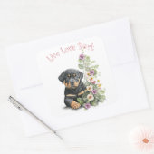 Rottweiler Hondenmoeder Bloemstuk Vierkante Sticker (Envelop)
