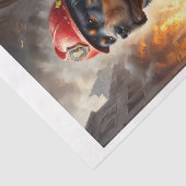 Rottweiler hondenras als brandweerman - tissuepapier (Detail)