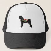 Rottweiler Hondenras Boho Floral Silhouette Trucker Pet (Voorkant)