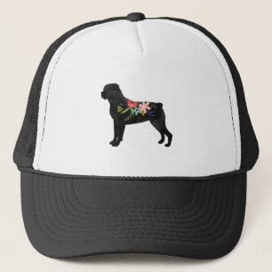 Rottweiler Hondenras Boho Floral Silhouette Trucker Pet