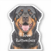 Rottweiler Hondenras Cutout Stickers (Voorkant)