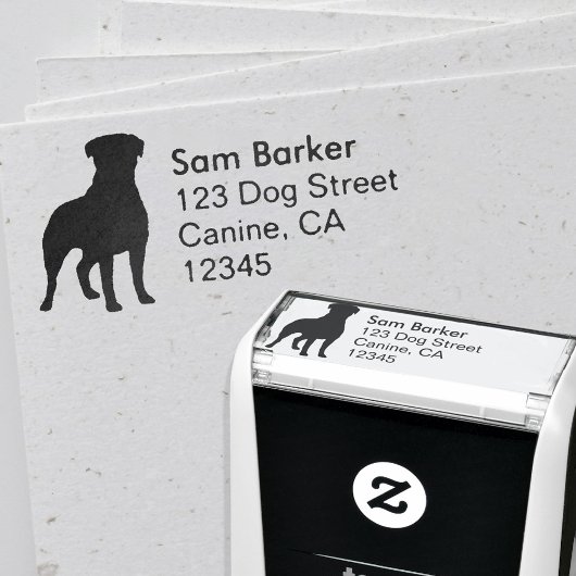 Rottweiler Hondenras Silhouet Retouradres Zelfinktende Stempel