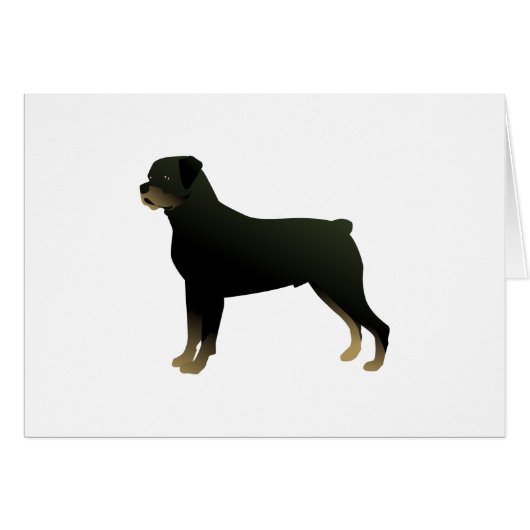 Rottweiler Hondenras Silhouette  kaart (Voorkant Horizontaal)