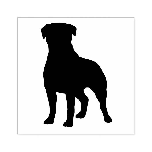 Rottweiler Hondenras Silhouette Rubberstempel (Afrduk)