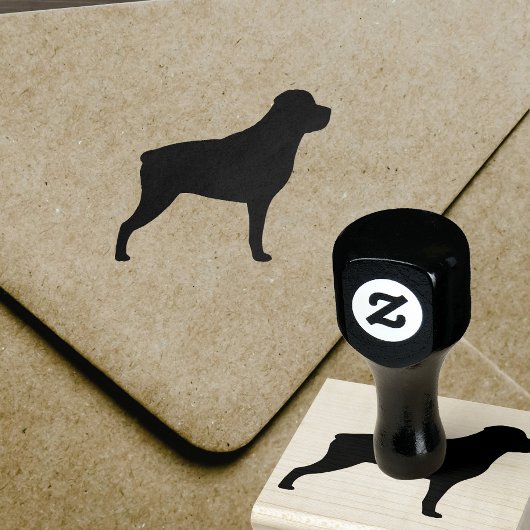 Rottweiler Hondenras Silhouette Rubberstempel