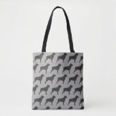 Rottweiler Hondenras Silhouetten Patroon Grijs Tote Bag (Voorkant)