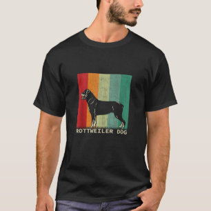 Rottweiler Hondenretro Stijl Ontwerp Dier L T-shirt