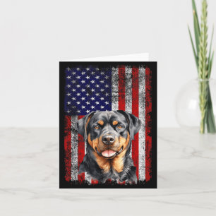 Rottweiler-hondliefhebber Amerikaanse vlag 4 juli  Kaart