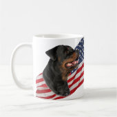 Rottweiler hoofd en Amerikaanse vlag Koffiemok (Links)