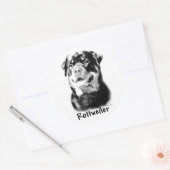 Rottweiler houtskool Sticker (Envelop)