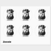 Rottweiler houtskool Sticker (Vel)