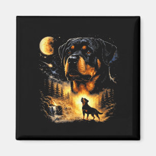 Rottweiler huilt naar de maan vintage 90s grappig magneet