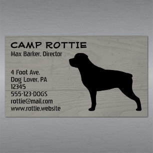 Rottweiler Huisdier Hond Silhouet Rottie Rustic Magnetisch Visitekaartje