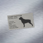 Rottweiler Huisdier Hond Silhouet | Rottie Rustic Magnetisch Visitekaartje (Voorbeeld)