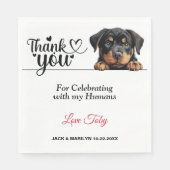 Rottweiler Huwelijk Bedankt Servet (Voorkant)