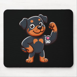 Rottweiler I Love Dad Funny Dog Tattoo _1 Muismat