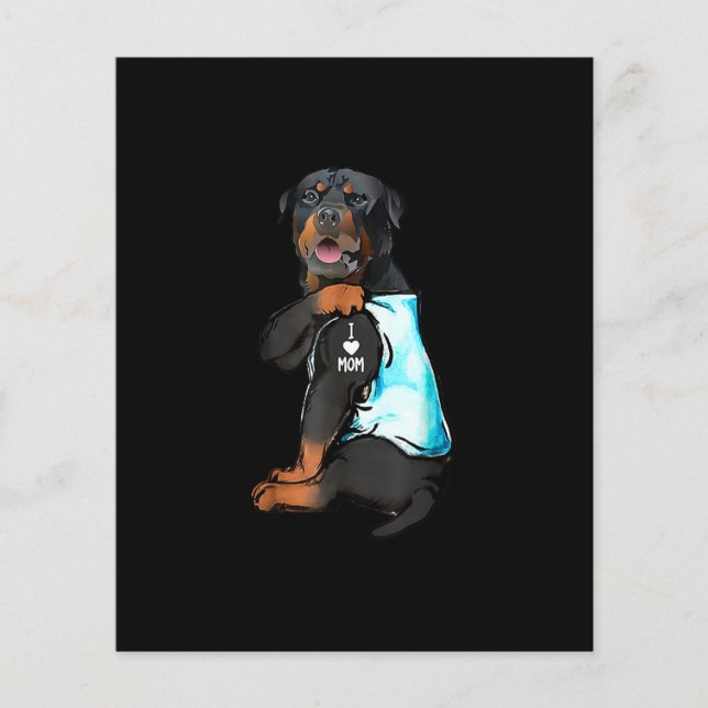 Rottweiler I Love Mam Tattoo (Voorkant)