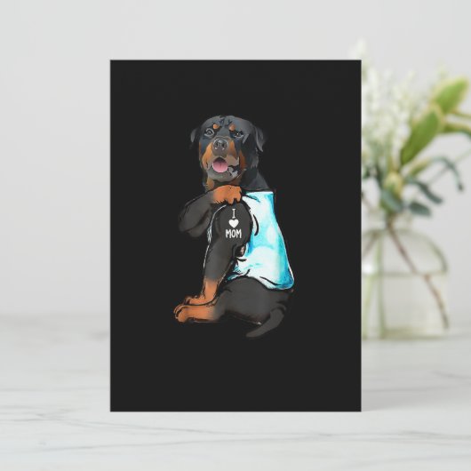 Rottweiler I Love Mam Tattoo Aankondiging (Staand voorkant)