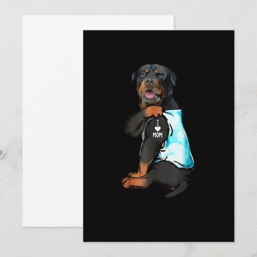Rottweiler I Love Mam Tattoo Aankondiging (Voorkant / Achterkant)