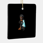 Rottweiler I Love Mam Tattoo Keramisch Ornament (Rechts)