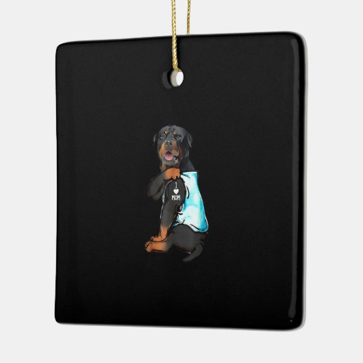 Rottweiler I Love Mam Tattoo Keramisch Ornament (Links)