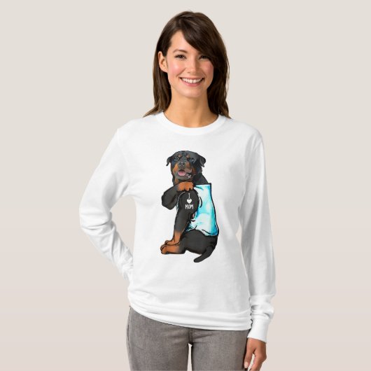 Rottweiler I Love Mam Tattoo T-shirt (Voorkant volledig)