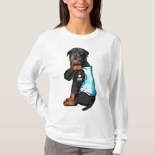 Rottweiler I Love Mam Tattoo T-shirt (Voorkant)