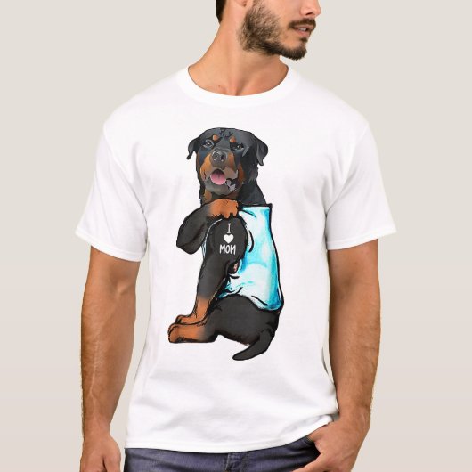 Rottweiler I Love Mam Tattoo T-shirt (Voorkant)