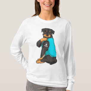 Rottweiler I Love mama Tattoo Apparel, Dog Mam Gif T-shirt