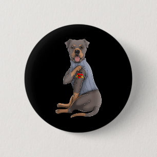Rottweiler I Love mama Tattoo Dog Funny Moederdag Ronde Button 5,7 Cm