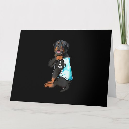 Rottweiler Ik hou van Moeder Tattoo Kaart (Voorkant)