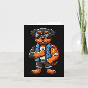Rottweiler Ik hou van papa Funny Dog Tattoo Kaart
