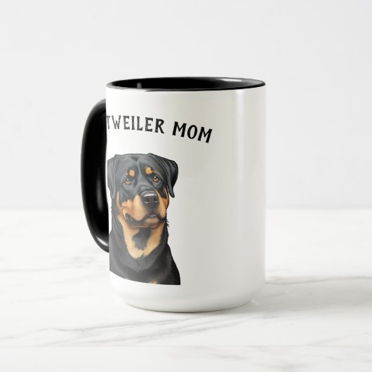Rottweiler Illustratie Cute Hondenliefhebber Koffe Mok (Voorkant links)
