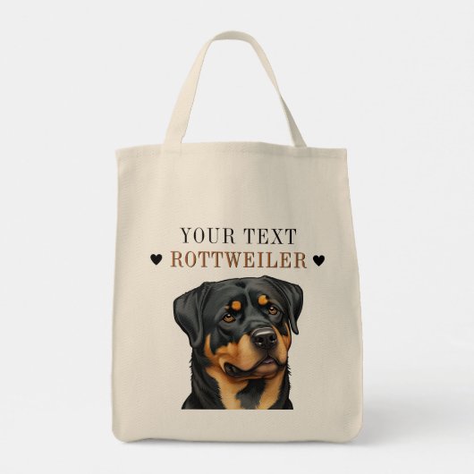 Rottweiler Illustratie Doggy bag Love Fun Gift Tote Bag (Achterkant)