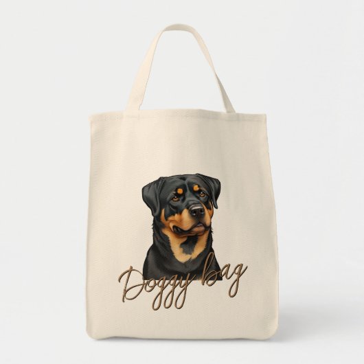 Rottweiler Illustratie Doggy bag Love Fun Gift Tote Bag (Voorkant)