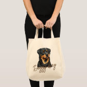 Rottweiler Illustratie Doggy bag Love Fun Gift Tote Bag (Voorkant (product))