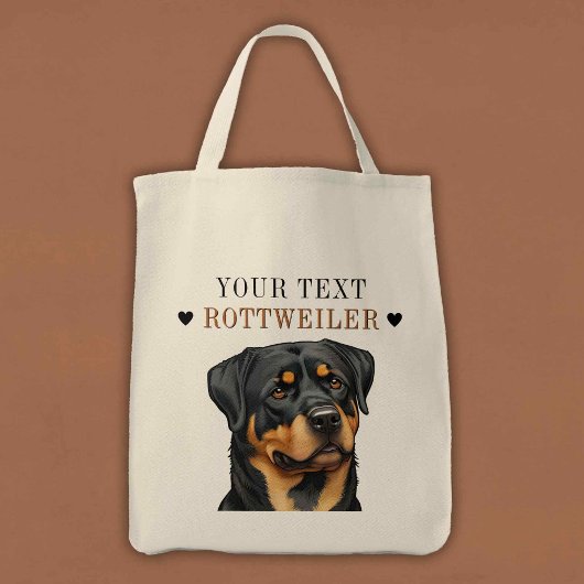 Rottweiler Illustratie Doggy bag Love Fun Gift Tote Bag