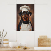 Rottweiler In Chefs Hat Poster, Funny Pet Poster (Keuken)