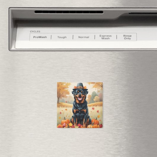 Rottweiler in de herfst verlaat de Thanksgiving Magneet (Insitu (Vaatwasser))