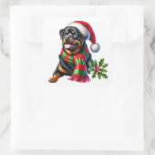 Rottweiler in een Pet en sjaal Vierkante Sticker (Tas)