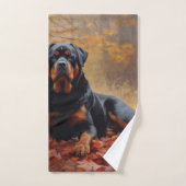 Rottweiler in Herfstbladeren Herfst Inspire Bad Handdoek (Handdoek)