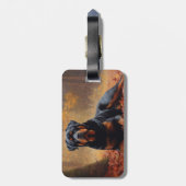 Rottweiler in Herfstbladeren Herfst Inspire Bagagelabel (Achterkant verticaal)