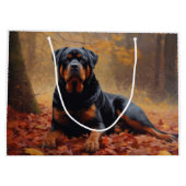 Rottweiler in Herfstbladeren Herfst Inspire Groot Cadeauzakje (Achterkant)