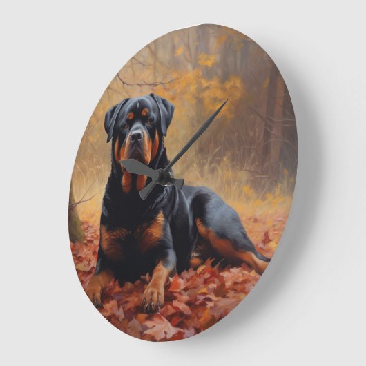 Rottweiler in Herfstbladeren Herfst Inspire Grote Klok (Hoek)