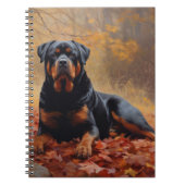 Rottweiler in Herfstbladeren Herfst Inspire Notitieboek (Voorkant)